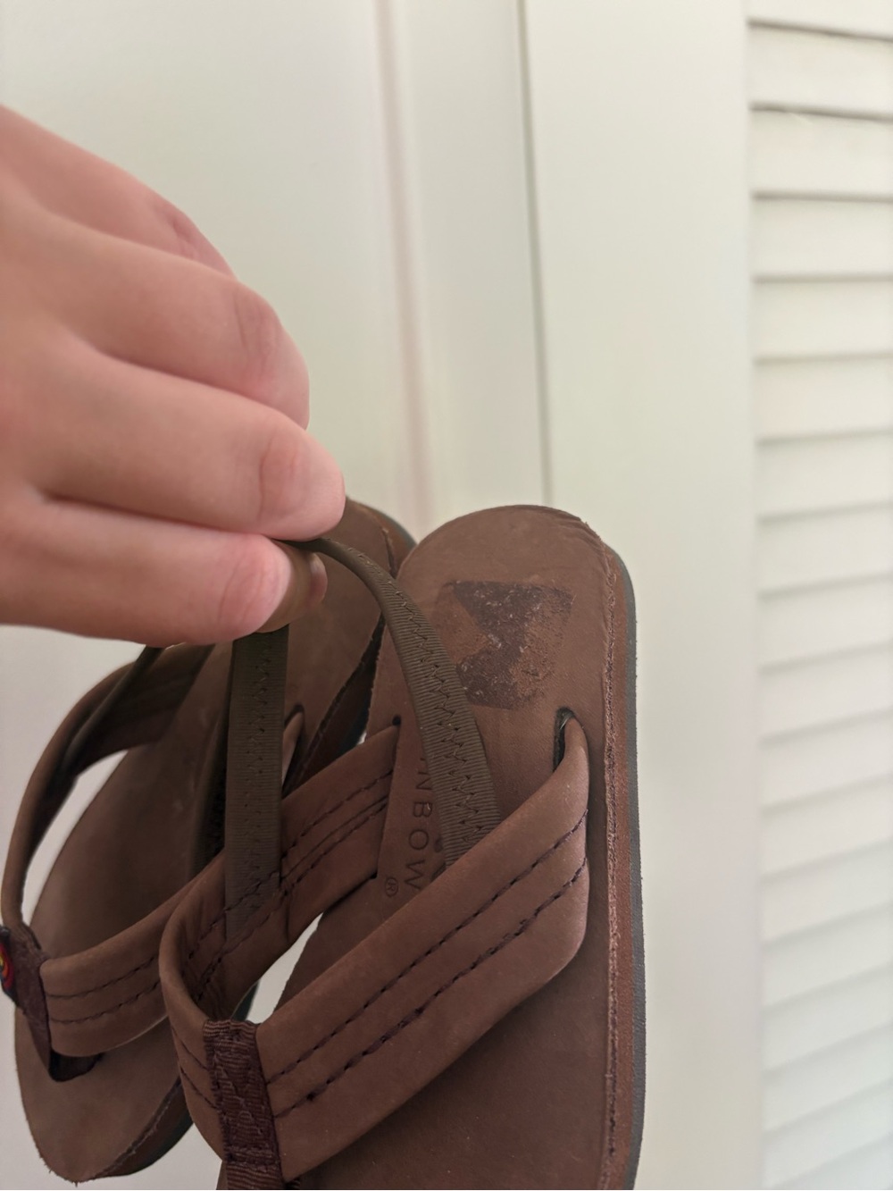 Like new leather rainbow toddler sandals. - Picture 2 of 3
